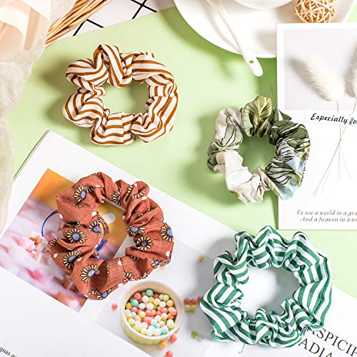 Whaline - Juego de 12 coleteros para el pelo, de gasa, para mujeres y niñas (estilo primaveral y verano)