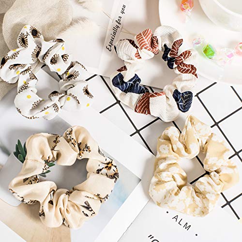 Whaline - Juego de 12 coleteros para el pelo, de gasa, para mujeres y niñas (estilo primaveral y verano)