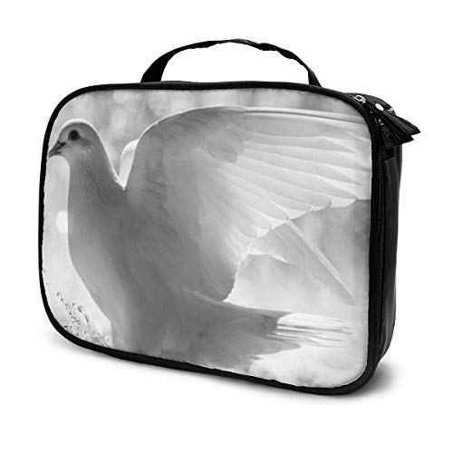 White Bird Wings Plumas Agua Spray Dove Gotas Viaje Maquillaje Tren Estuche Maquillaje Cosmético Organizador Portátil Bolsa de Almacenamiento de Artista