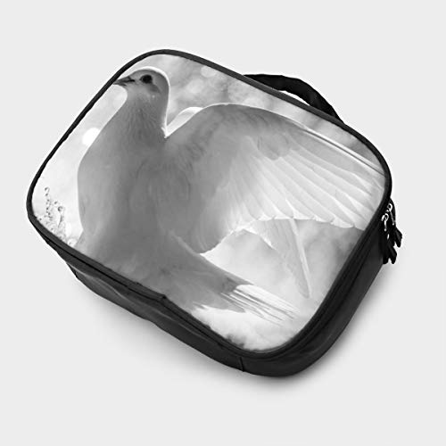 White Bird Wings Plumas Agua Spray Dove Gotas Viaje Maquillaje Tren Estuche Maquillaje Cosmético Organizador Portátil Bolsa de Almacenamiento de Artista