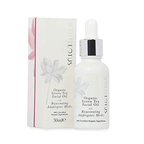 White Lotus Anti Aging: Antiarrugas Facial No Graso Orgánico Pieles Sensibles con Aceite de Té Verde y Vitamina C - Hidratante Reafirmante Antiedad Antirojeces Antiacné - Mujer y Hombre - 30ml
