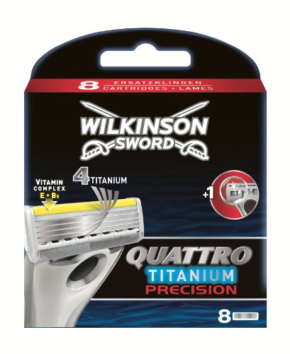 Wilkinson Sword Quattro - Hoja de afeitar para hombre, 8 unidades