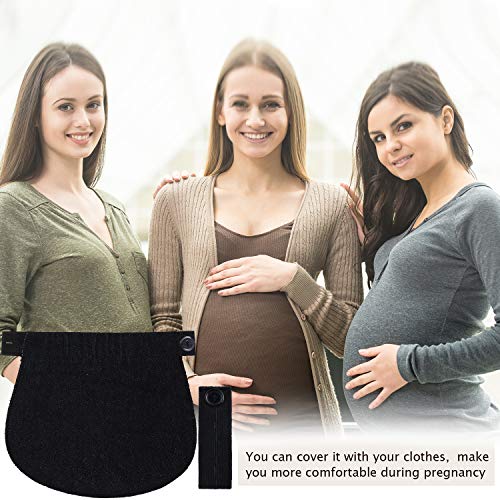 WILLBOND 12 Paquetes de Extensor de Pantalón de Maternidad Ajustable Extensor de Pretina de Embarazada Extensores de Cintura Extensores de Botón de Pantalón Elástico de Embarazo para Embarazadas