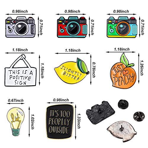 WILLBOND 8 Piezas Broches de Esmalte Broches de Solapa Pins Insignias para Ropa Bolsa Mochilas Chaquetas