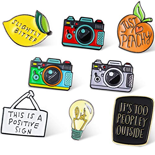 WILLBOND 8 Piezas Broches de Esmalte Broches de Solapa Pins Insignias para Ropa Bolsa Mochilas Chaquetas