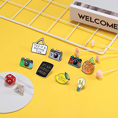 WILLBOND 8 Piezas Broches de Esmalte Broches de Solapa Pins Insignias para Ropa Bolsa Mochilas Chaquetas