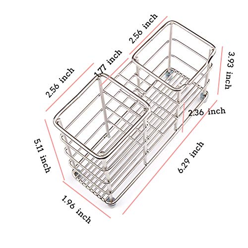 Wimaha Portacepillos de dientes Multifuncional Diente eléctricoBrush Holder Pasta de dientes Maquinilla de afeitar y RV Titular para baño Robusto Higiénico y Cocina Acero inoxidable Holder - Astilla