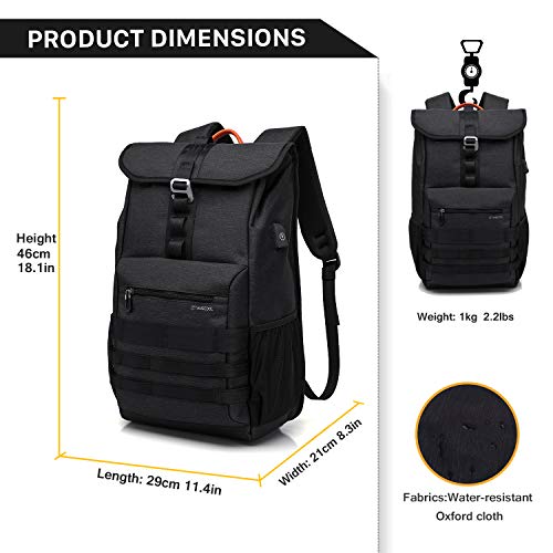 Wind Took Mochila portátil Hombre Trabajo con Puerto de Carga USB,Mochila Escolar Impermeable Mochila Unisex,Adapta a Trabajo Mochilas Colegio baypacks Mochila portatil 15.6 Pulgadas