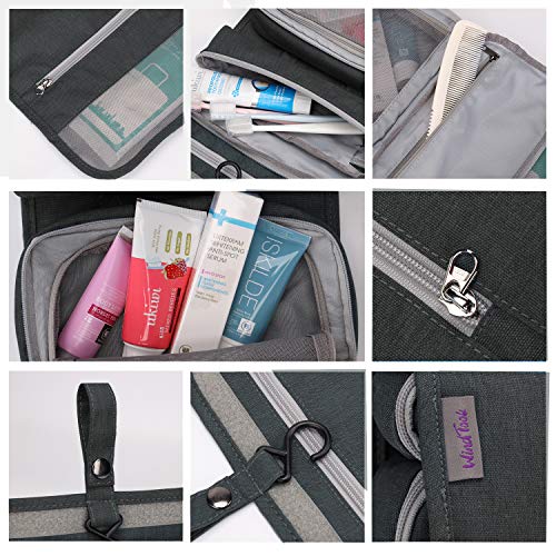 Wind Took Neceser de Viaje para Colgar Neceser Maquillaje Grande Bolsas de Aseo Cosméticos Organizador Accesorios de Baño Plegable Neceser Viajes Vacaciones Viajes de Negocios