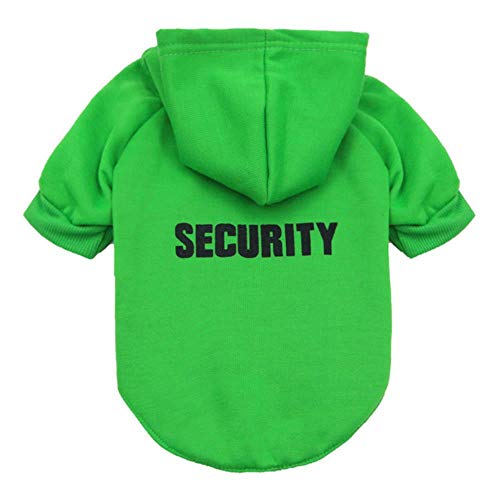 Winter Pet Dog Clothes For Small Dogs French Bulldog Hooded Coat Security Jacket For Chihuahua Puppy Clothing Cat Costume,Green,S