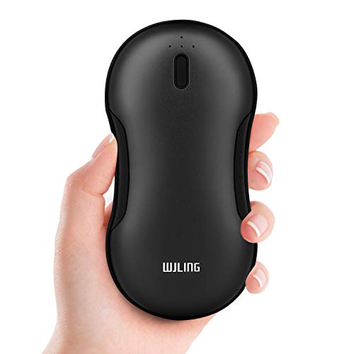 WJLING Calentador de Mano Recargable USB & Power Bank, 9000mAh Portátil Calentador de Manos Calefacción de Doble Cara/Banco de Energía, Regalo de Iinvierno para Mujeres, Familiares, Amigos (Black)