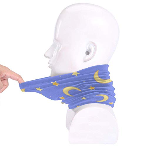 WlQshop Calentadores de Cuello Moon And Star Neck Gaiter Mascarilla Bufandas Headband For Men Women Sun UV Wind Dust Protection Skiing Riding Running