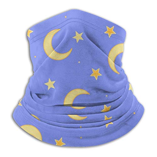 WlQshop Calentadores de Cuello Moon And Star Neck Gaiter Mascarilla Bufandas Headband For Men Women Sun UV Wind Dust Protection Skiing Riding Running