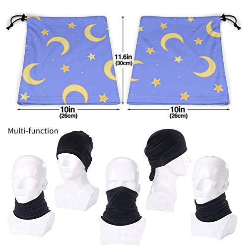 WlQshop Calentadores de Cuello Moon And Star Neck Gaiter Mascarilla Bufandas Headband For Men Women Sun UV Wind Dust Protection Skiing Riding Running