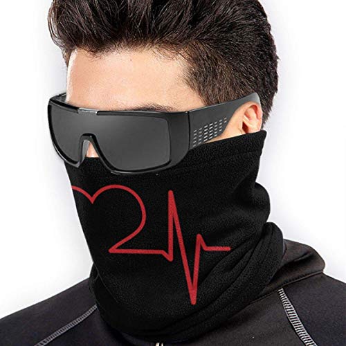 WlQshop Calentadores de Cuello Nurse And Heart EKG Nursing Neck Warmer Scarf Gaiter Mascarilla Bufandas For Dust Cold Weather Winter Outdoors Festivals Sports For Men And Women