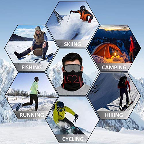 WlQshop Calentadores de Cuello Nurse And Heart EKG Nursing Neck Warmer Scarf Gaiter Mascarilla Bufandas For Dust Cold Weather Winter Outdoors Festivals Sports For Men And Women