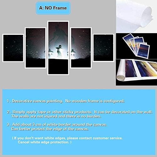 wodclockyui 5 Piezas Cuadro de Lienzo- Sea Sunset Palm Tree Decoración de Pared para el hogar Pinturas y Carteles de Arte HD 200cmx100cm sin Marco