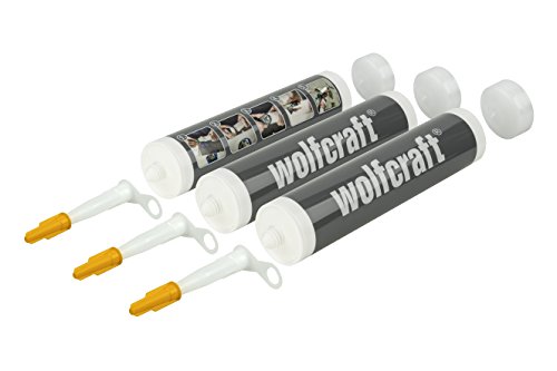 Wolfcraft 4044000 Cartuchos vacíos para relleno de masilla y aplicación con pistola selladora, 310 ml, Set de 3 Piezas
