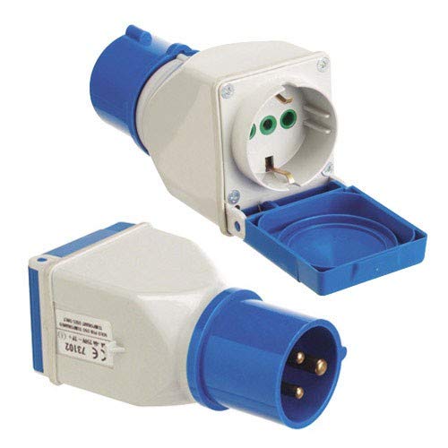 WOLFPACK LINEA PROFESIONAL 19010550 Adaptador Industrial Cetac Schuko Simple 2p Con Tapa