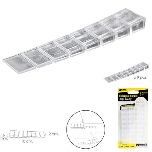 WOLFPACK LINEA PROFESIONAL 5322010 Cuñas Calza Muebles Ajustable/Recortable Transparente (Blister 9 Piezas)