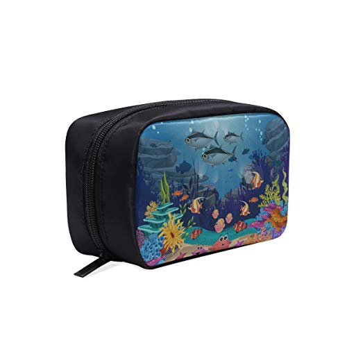 Wonder Woman Overnight Bag Cartoon Natural Sea Creature Fish Fish Bolsa de maquillaje para viajes Bolsa de aseo lavable Bolsa de viaje para mujeres Bolsas de cosméticos Estuche multifunción Bolsa de