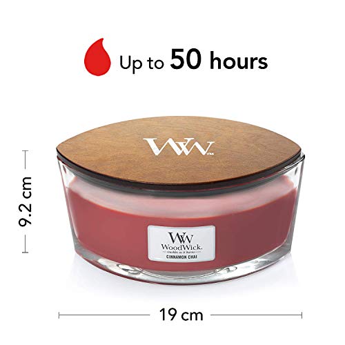 WoodWick vela aromática en forma de elipse, chai con canela