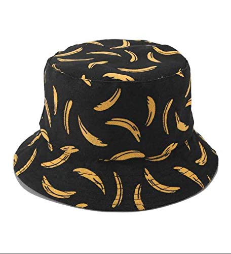 wopiaol Sombrero de Pescador de Doble Cara con Estampado de plátano Marea Hombres y Mujeres Calle Hip Hop Amantes del Sombrero para el Sol Sombrero de Lavabo