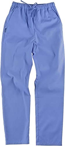 Work Team Uniforme Sanitario, con elástico y cordón en la Cintura, Casaca y Pantalon Unisex Celeste L