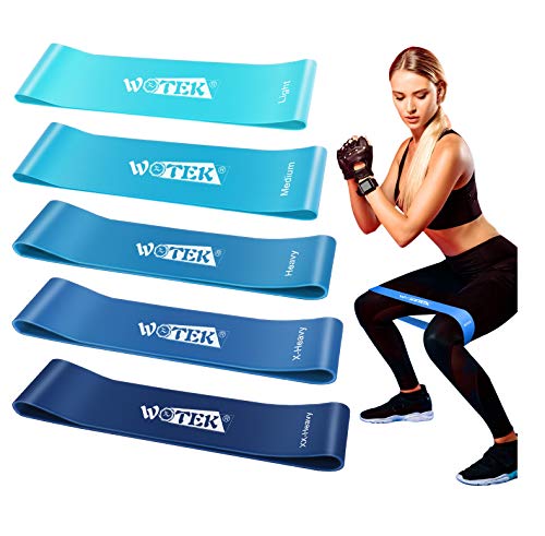WOTEK Bandas Elasticas Fitness, Cintas Elasticas Musculacion Goma Elastica Fitness Bandas Elasticas Musculacion Bandas De Resistencia para Yoga,Fuerza,Fisioterapia,Crossfit,Pilates,Estiramientos