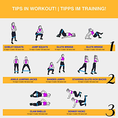 WOTEK Bandas Elasticas Fitness, Cintas Elasticas Musculacion Goma Elastica Fitness Bandas Elasticas Musculacion Bandas De Resistencia para Yoga,Fuerza,Fisioterapia,Crossfit,Pilates,Estiramientos