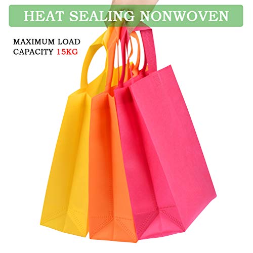 WOWOSS 30 Bolsos no Tejidos con Asas de 6 Colores, Bolsos de Cumpleaños para Niños, Halloween, Navidad o Actividades Creativas