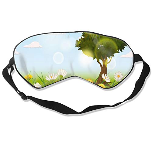Wrution Antifaz para Dormir con Correas Ajustables, Supersuave, para Mujeres y Hombres, diseño de camomila