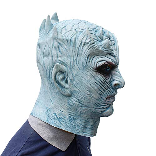WSJDE Máscara de Halloween de Juego de Tronos, máscara de látex de Noche de Rey Caminante, máscara de Noche de Zombie para Cosplay, máscara de Fiesta para decoración del hogar