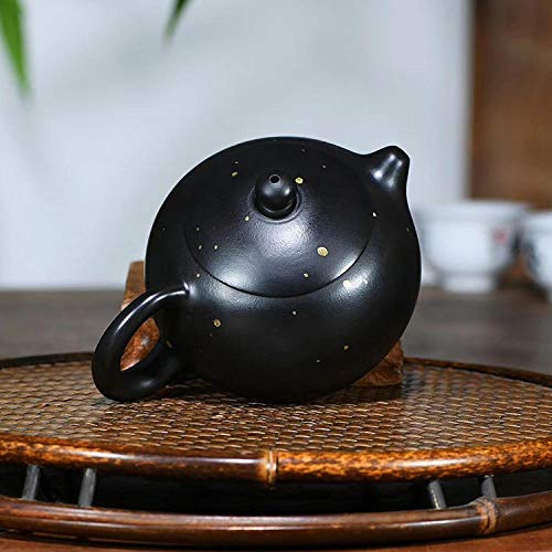 Wsliqrti Teiera di argilla, servizio da tè, tè Kung Fu, Yixing Regalo portatile orientale zisha fatto a Mano Yixing teiera zisha-Nero
