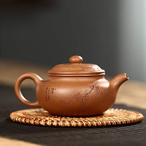 Wsliqrti Teiera in argilla, servizio da tè, tè Kung Fu, Sabbia Viola fatta a Mano Yixing, Set Regalo portatile orientale-Marrone