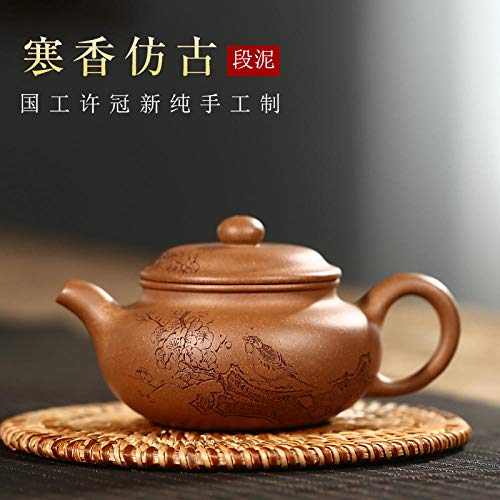 Wsliqrti Teiera in argilla, servizio da tè, tè Kung Fu, Sabbia Viola fatta a Mano Yixing, Set Regalo portatile orientale-Marrone
