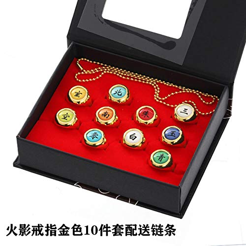 WTBI Anillo Akatsuki Mustela Didara Payne Scorpion Orochiwan Ring Set Anime, Naruto Anillo Solo Oro vacío, Talla única