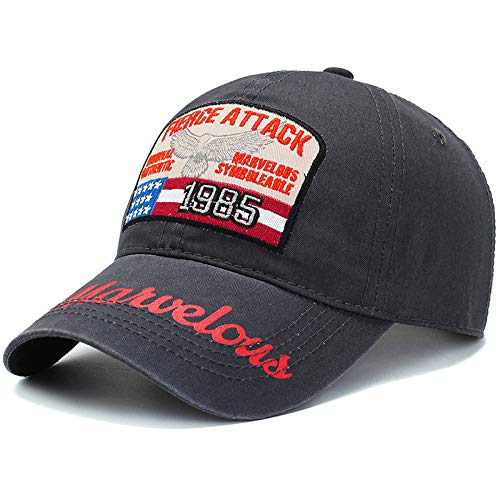 wtnhz Artículos de Moda Gorra de béisbol para Hombre, Parche Lavado, Sombrero Viejo, Letras Retro, Bordado Tridimensional, Sombrero para el solRegalo de Vacaciones