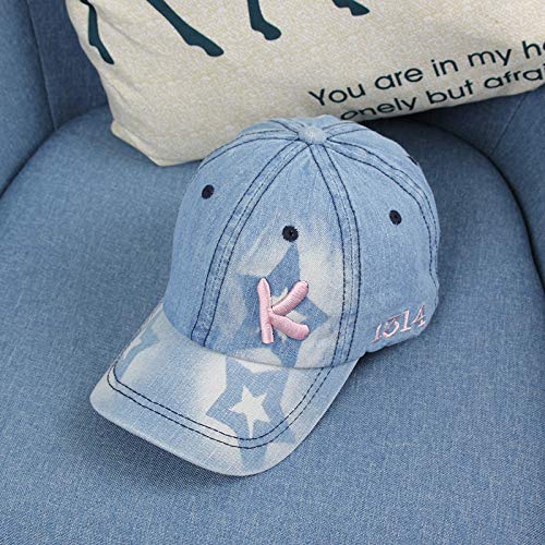 wtnhz Artículos de Moda Letras Bordadas Coreanas Gorra de béisbol de Mezclilla Sombrero para el Sol para niños Sombrero de Escuela primariaRegalo de Vacaciones