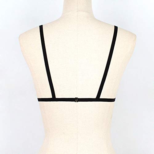 Wtohe - Sexy mujer calado elástico jaula sujetador vendaje sin tirantes espalda sujetador medias- para Mujer