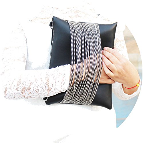 WUXINGMEILI Bolso Bandolera Mujer Pequeño Bolso de Mano Bolso de Hombro de Boda Noche Bolsa del Teléfono, Asa y Correa Carteras de mano y clutches Negro