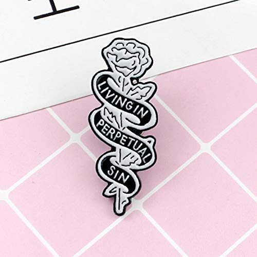 WYLBQM Broche Broche de Color Rosa Oscuro Que Vive en el Esmalte Permanente sin Escudo de Punto Insignia individualizada Mejores Amigos creativet joyería de Pareja