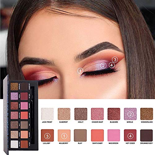 Wysgvazgv 14 Colores Paleta de Sombras de Ojos Glitter Matte, Eyeshadow Palette Shimmer Maquillaje Cosmética Profesionale Paleta de Sombra de Ojos Cosméticos Conjunto Impermeable Flawless