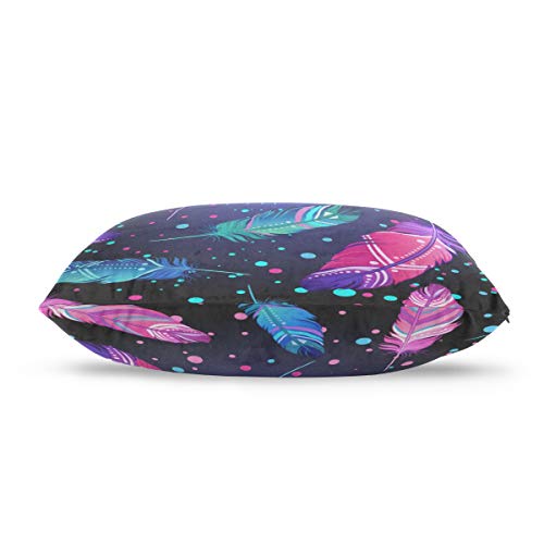 WYYWCY Plumas y Cuentas de Colores Brillantes Funda de Almohada Tamaño estándar Impreso 50x70 cm (20"x 30") Protectores de Almohada Reversible Fundas de Almohada de algodón Decorativas
