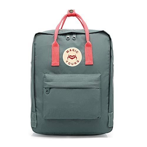 Wznb Mochila para Estudiantes Mochila De Zorro Mochila Escolar para Estudiantes Ártico Minimalista Mochila para Parejas Al Aire Libre Mujer 20L De Edad Verde Crema