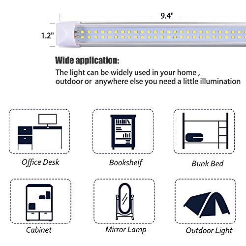 WZTO Barra de Luz 72 LED Interior del Coche led tubo DC 12-80V lámpara de Coches Luz de LED Iluminación Interior 500lm Tubo 3PCS