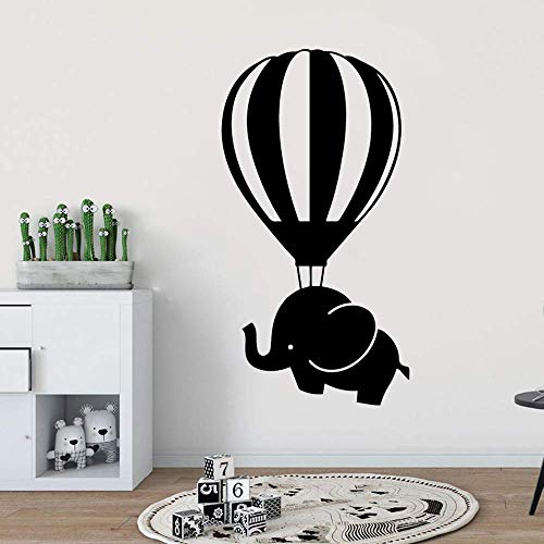 wZUN 2psc Color Elefante Globo aerostático Etiqueta de la Pared decoración de la habitación calcomanía de Vinilo 28x53cm