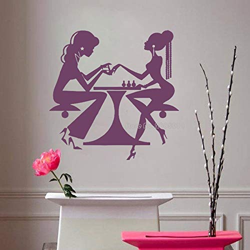 wZUN Calcomanía de Pared para salón de Belleza, calcomanía de Vinilo para decoración de uñas, Pegatina para peluquería, Utensilios de peluquería para Mujer, 63X63cm