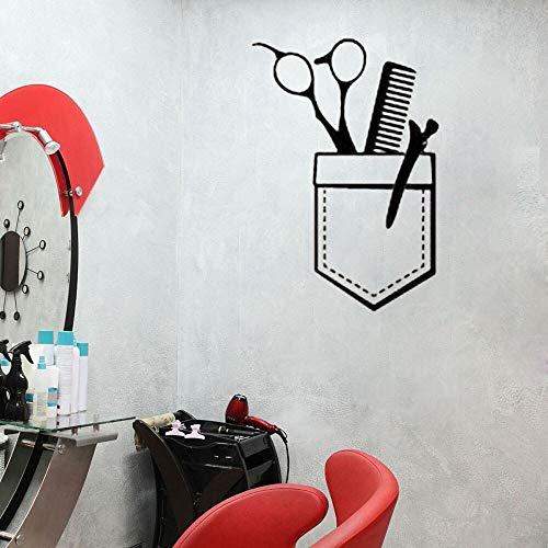 wZUN Calcomanías de Pared para peluquería, peluquería, Arte, Pegatinas de Pared, Herramienta de patrón Autoadhesivo extraíble 42x28 cm