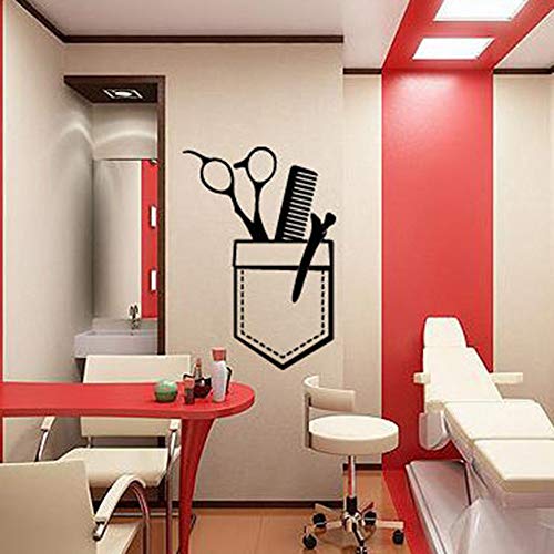 wZUN Calcomanías de Pared para peluquería, peluquería, Arte, Pegatinas de Pared, Herramienta de patrón Autoadhesivo extraíble 42x28 cm